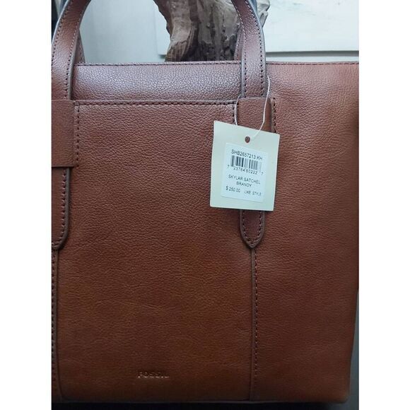 NWT~FOSSIL Skylar Satchel Handbag Purse in Brandy~$250 Retail Value~ - Picture 2 of 3